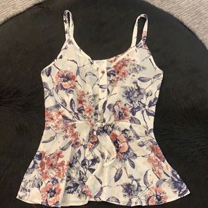 Flowered Sleeveless Blouse